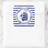 帆船航海の付きエンブレム スクエアシール (バッグ)