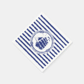 帆船航海の付きエンブレム スタンダードカクテルナプキン (角)