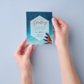 帆船航海の付結婚式招待状 チラシ (手)