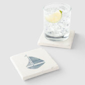 帆船航海の大理石コースター ストーンコースター (横)