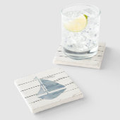 帆船航海の大理石コースター ストーンコースター (横)