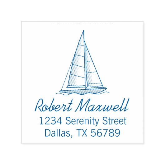 帆船航海の帆船ヨットアドレス8 セルフインキングスタンプ (デザイン)