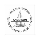 帆船航海の帆船ヨットラウンド2 セルフインキングスタンプ (デザイン)