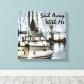 帆船航海の帆走テーマ キャンバスプリント (インサイチュ (ウッドフロア))