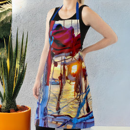 帆船航海の救命ブイのエプロンを通る夕日 エプロン