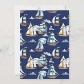 帆船航海の新アドベンチャーベイビーシャワー 招待状 (裏面)