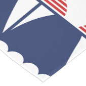 帆船航海の模様ネイビーブルーとレッド ショートテーブルランナー (コーナー)