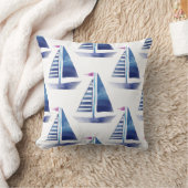 帆船航海の模様 クッション (ブランケット)