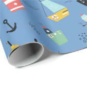 帆船航海の灯船帆船帆船船 ラッピングペーパー (ロールコーナー)