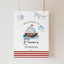 帆船航海の男の子ウェルカムサイン
