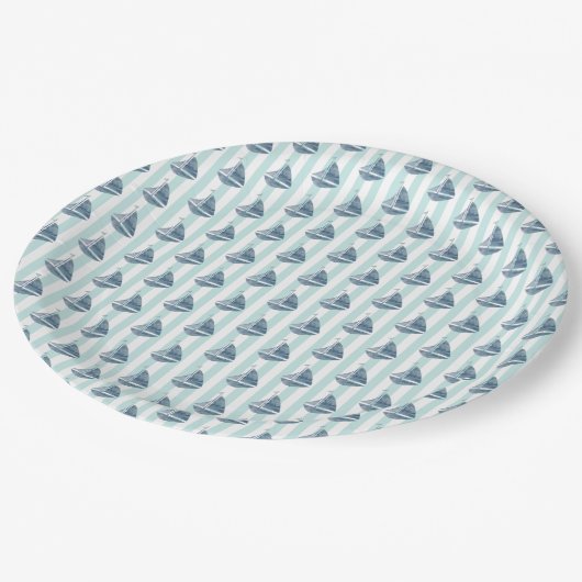 帆船航海の絵を描海 ペーパープレート (アングル)