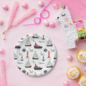 帆船航海の船乗り男の赤ちゃんシャワーパーティー ペーパープレート (パーティー)