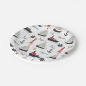 帆船航海の船乗り男の赤ちゃんシャワーパーティー ペーパープレート (アングル)