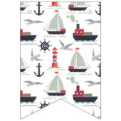 帆船航海の船車輪男の赤ちゃんシャワーパーティー バンティングフラッグ (第1の旗)