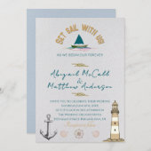 帆船航海の行先結婚式招待状 招待状 (正面/裏面)