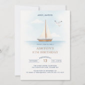 帆船航海の誕生日招待状子供へ 招待状 (正面)