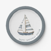 帆船航海の誕生日 ペーパープレート (正面)