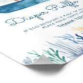 帆船航海の赤ちゃんシャワーおむつラッフルサイン ポスター (角)