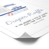 帆船航海の赤ちゃんシャワーおむつラッフルサイン ポスター (角)