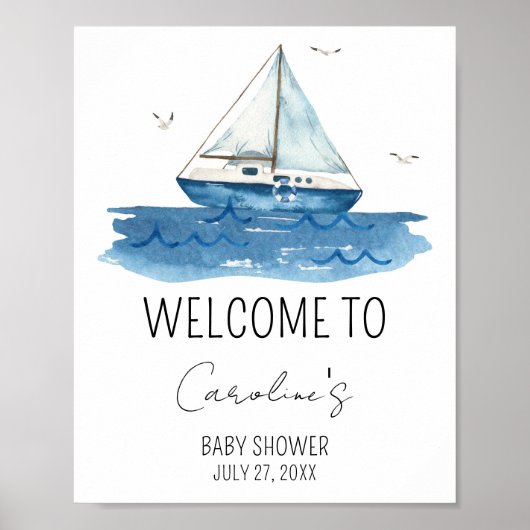 帆船航海の赤ちゃんシャワーへようこそ ポスター (正面)