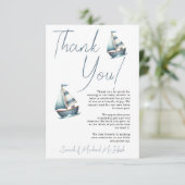 帆船航海の赤ちゃんシャワーサンキューカード サンキューカード (スタンド正面)