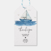 帆船航海の赤ちゃんシャワーメッセージカード ギフトタグ (正面)