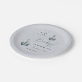 帆船航海の赤ちゃんシャワー招待状 ペーパープレート (アングル)