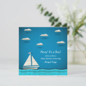 帆船航海の赤ちゃんシャワー招待状~少年 招待状 (スタンド正面)