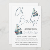 帆船航海の赤ちゃんシャワー招待状 招待状 (正面/裏面)