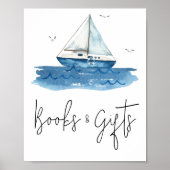 帆船航海の赤ちゃんシャワー本とギフト ポスター (正面)