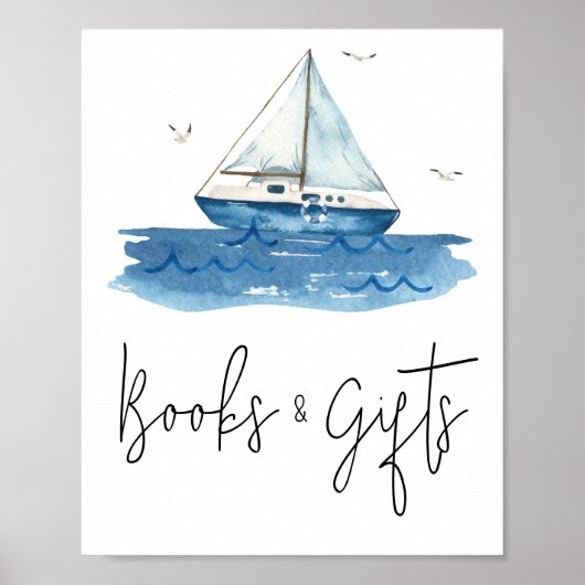 帆船航海の赤ちゃんシャワー本とギフト ポスター (正面)