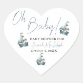 帆船航海の赤ちゃんシャワー ハートシール (正面)