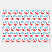 帆船航海の、いかり、鯨類模様 ラッピングペーパーシート (正面2)