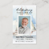 帆船葬儀記念祈りの言葉写真カード 名刺 (正面)