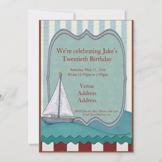 帆船誕生日 招待状 (裏面)