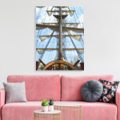 帆船車輪及び索具 キャンバスプリント (インサイチュ (リビング))