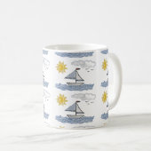 帆船3D コーヒーマグカップ (正面右)