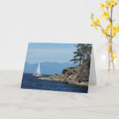 帆船 カード (黄色い花)
