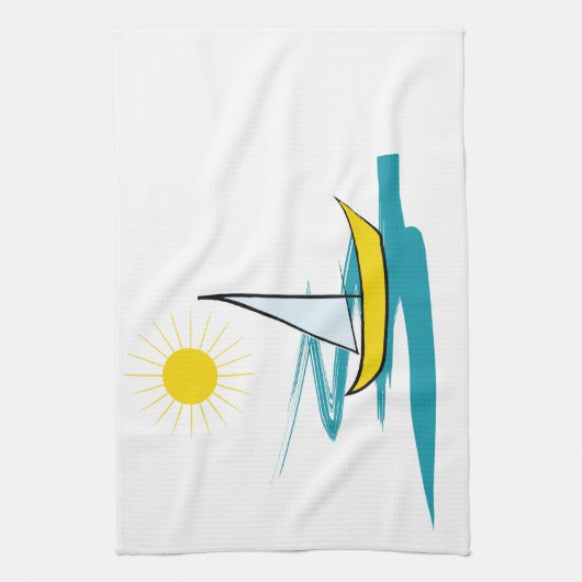 帆船 キッチンタオル (縦)