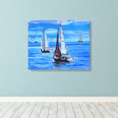 帆船 キャンバスプリント (インサイチュ (ウッドフロア))