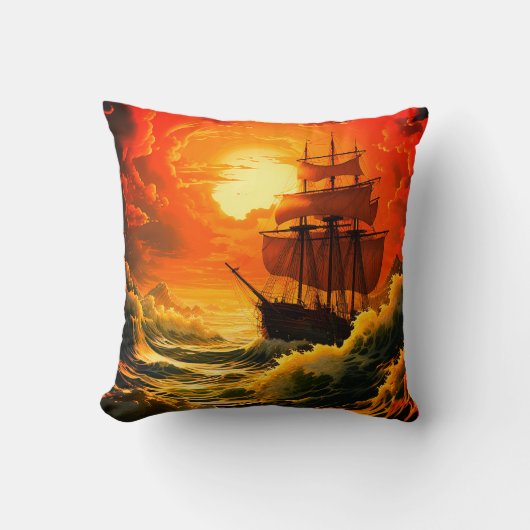 帆船 クッション (正面)