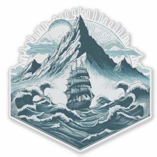 帆船 シール (正面)