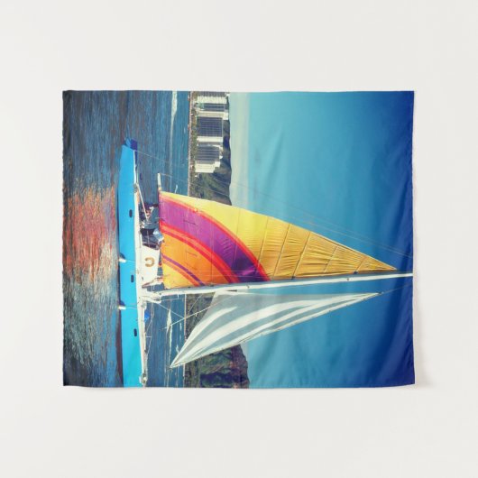 帆船 タペストリー (正面(横))