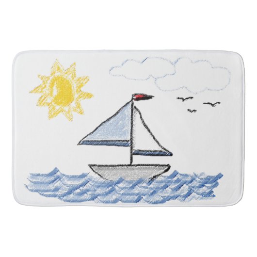 帆船 バスマット (正面)