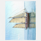 帆船 フリースブランケット (正面)