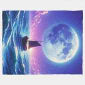 帆船 フリースブランケット (正面(横))