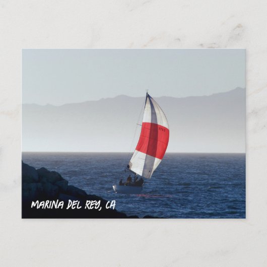 帆船 – マリーナデルレイ(カリフォルニア州) ポストカード (正面)