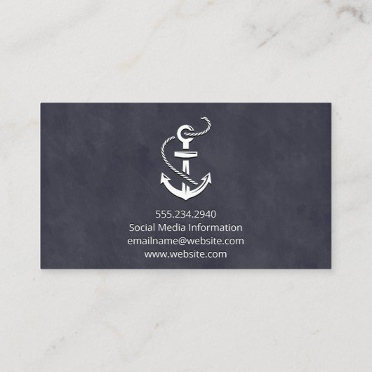 帆船 | メタリックテクスチャの背景 名刺 (裏面)