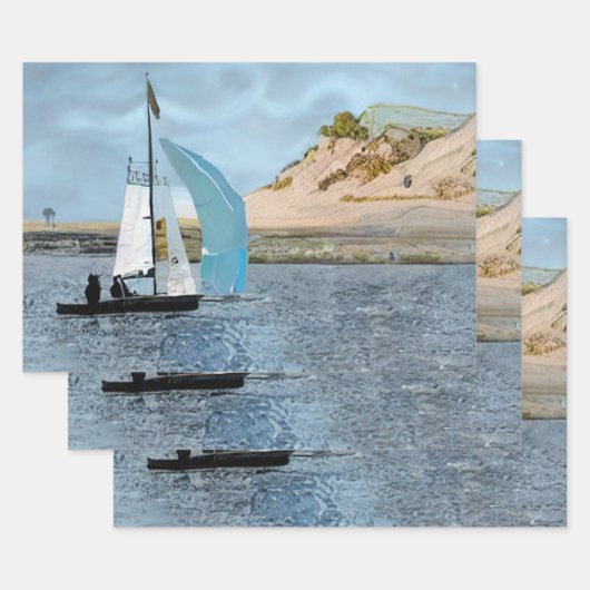 帆船 ラッピングペーパーシート (セット)