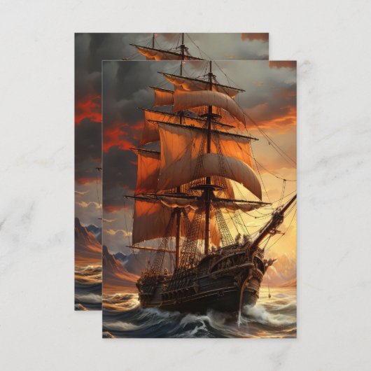 帆船 招待状 (正面/裏面)